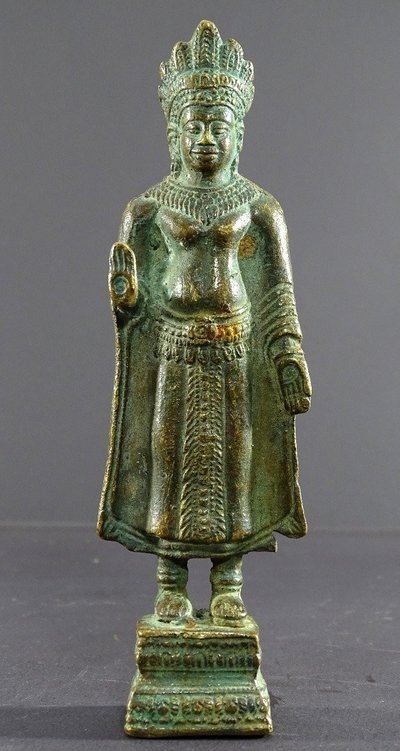Thailand, Early 20th century, Lobpuri Kingdom Style, Bronze Buddha Statue.