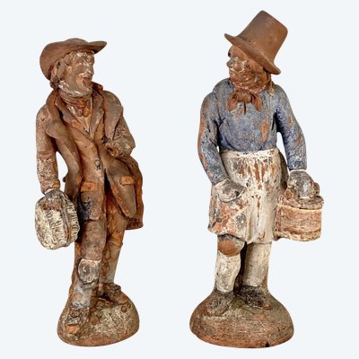 Due figure in terracotta, inizio XIX secolo