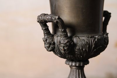 Paire de vases Medicis en bronze patiné, XIXème siècle