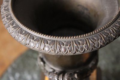 Paire de vases Medicis en bronze patiné, XIXème siècle