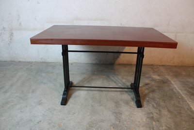 Bakelite-topped bistro table with 4 Art Deco beech chairs