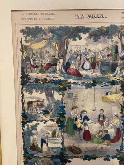 La Paix, La feuille populaire, Drawing by V. Fagonde, About 1865