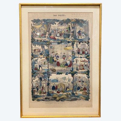 La Paix, La feuille populaire, Drawing by V. Fagonde, About 1865