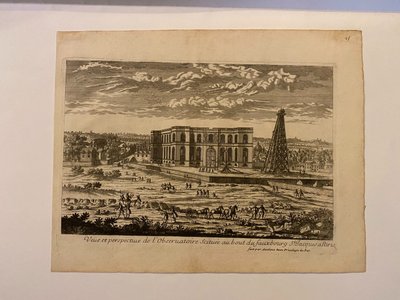 Ansicht und Perspektive des Pariser Observatoriums, Radierung, Pierre Aveline (1653-1722)