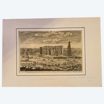 Ansicht und Perspektive des Pariser Observatoriums, Radierung, Pierre Aveline (1653-1722)