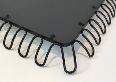 Black Lacquered Metal Mirrors In The Taste Of Jean Royère. Circa 1980