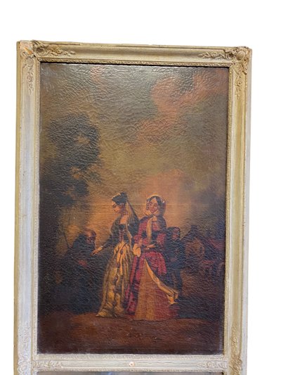 19th century Trumeau - Romantic scene - 77cm x 160cm