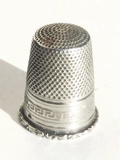 Coffret Marquetté Nécessaire De Couture En Argent Massif Charles X Scissors Thimble Case