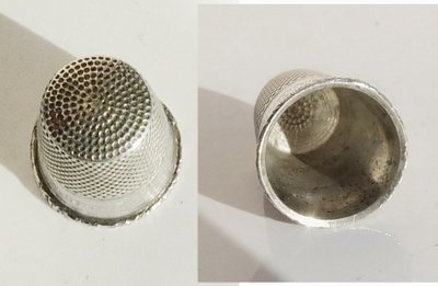 Coffret Marquetté Nécessaire De Couture En Argent Massif Charles X Scissors Thimble Case