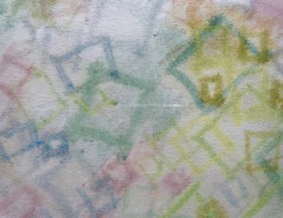 Aquarelle, abstraction géométrique  signée Daniel Ravel et datée de 1959.