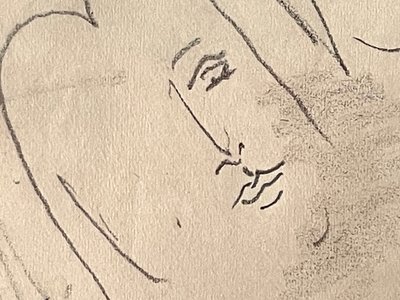 Dessin original,  nu féminin étendu. signé Leopold Survage