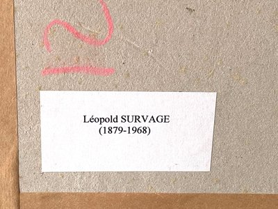 Dessin original,  nu féminin étendu. signé Leopold Survage