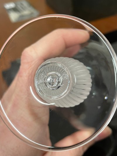 Lalique - Modèle Langeais - 5 Verres à Vin Blanc En Cristal Lalique France H: 12 Cm
