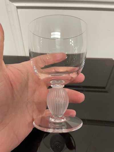 Lalique - Modèle Langeais - 5 Verres à Vin Blanc En Cristal Lalique France H: 12 Cm