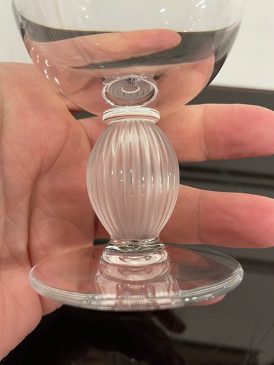 Lalique - Modèle Langeais - 5 Verres à Vin Blanc En Cristal Lalique France H: 12 Cm