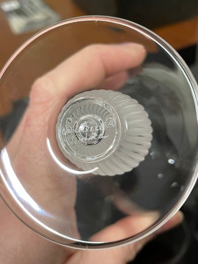 Lalique - Modèle Langeais - 5 Verres à Vin Blanc En Cristal Lalique France H: 12 Cm