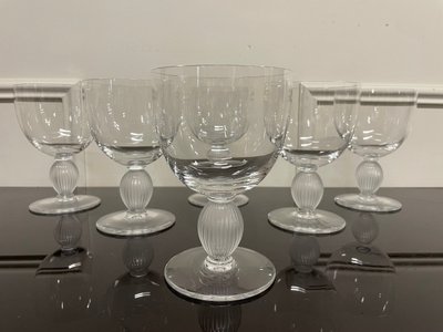 Lalique - Modèle Langeais - 6 Verres à Eau En Cristal Lalique France H: 14,5 cm 