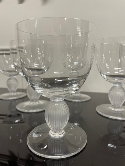 Lalique - Modèle Langeais - 6 Verres à Eau En Cristal Lalique France H: 14,5 cm 
