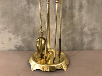Beautiful large antique brass mantelpiece from the 19th century
