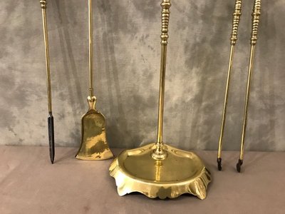 Beautiful large antique brass mantelpiece from the 19th century