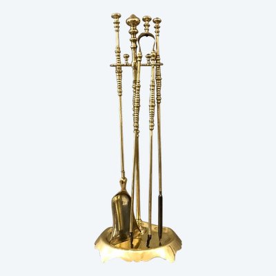 Beautiful large antique brass mantelpiece from the 19th century