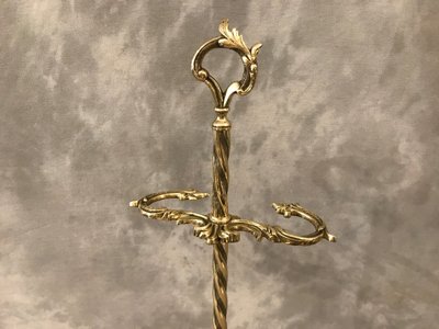 Antique 19th century brass and bronze mantelpiece server
