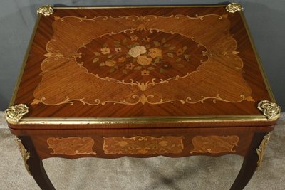 Mahogany Games Table, Transitional Louis XV/Louis XVI style - Late 19th century