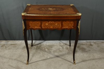 Mahogany Games Table, Transitional Louis XV/Louis XVI style - Late 19th century