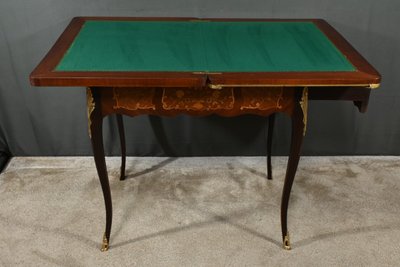 Mahogany Games Table, Transitional Louis XV/Louis XVI style - Late 19th century