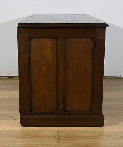 Scrivania con piedistallo in rovere, Art Déco - 1940