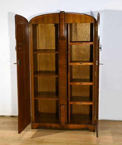 Piccolo armadio in noce, Art Déco, Walrose House, Inghilterra - 1940