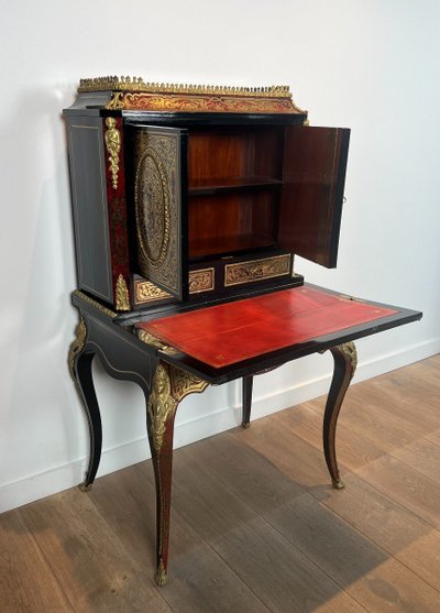 Bureau Bonheur Du Jour En Marqueterie Boulle d'Epoque Napoléon III
