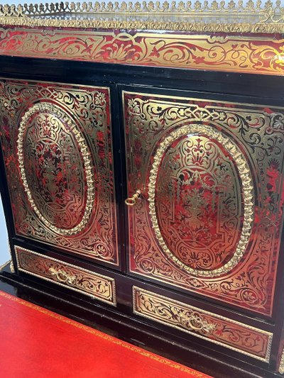 Bureau Bonheur Du Jour En Marqueterie Boulle d'Epoque Napoléon III