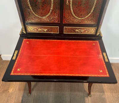 Bureau Bonheur Du Jour En Marqueterie Boulle d'Epoque Napoléon III