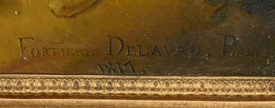 Oil on canvas "Le Rétameur" signed Fortière Delavau, 1817 - Early 19th century