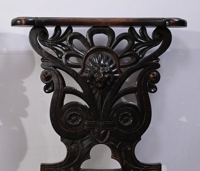 Pair of Travelling Chairs in Blackened Wood, Napoleon III period - Mid-19th century