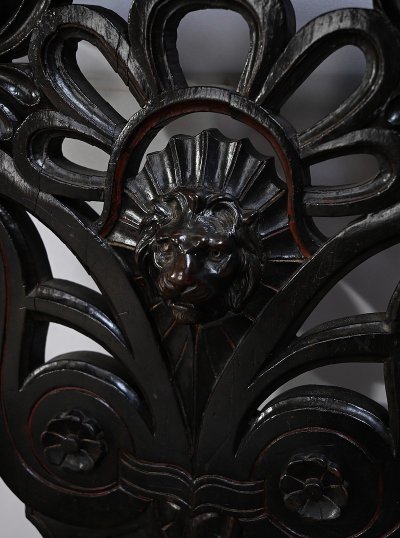Pair of Travelling Chairs in Blackened Wood, Napoleon III period - Mid-19th century
