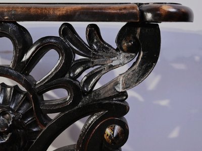 Pair of Travelling Chairs in Blackened Wood, Napoleon III period - Mid-19th century
