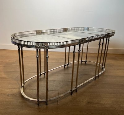 Table Basse De Style Néoclassique En Métal Argenté Dans Le Goût De La Maison Jansen