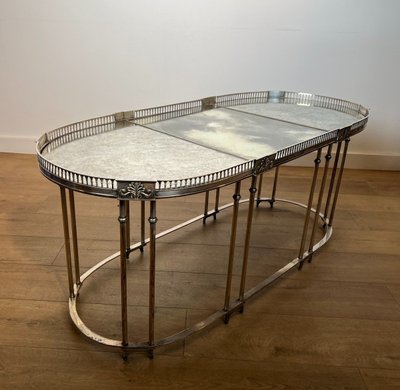 Table Basse De Style Néoclassique En Métal Argenté Dans Le Goût De La Maison Jansen