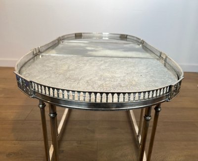 Table Basse De Style Néoclassique En Métal Argenté Dans Le Goût De La Maison Jansen