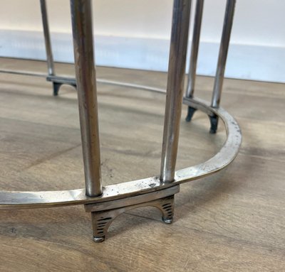 Table Basse De Style Néoclassique En Métal Argenté Dans Le Goût De La Maison Jansen