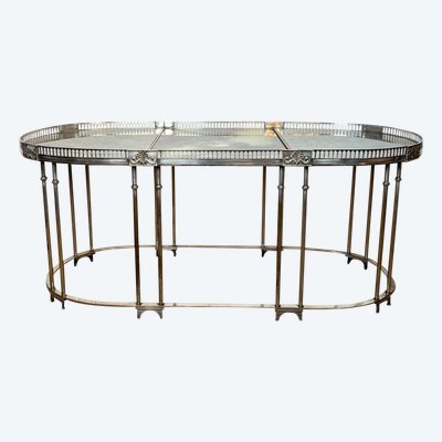 Table Basse De Style Néoclassique En Métal Argenté Dans Le Goût De La Maison Jansen