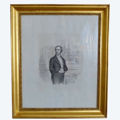 Royalistischer Stich - Heinrich V., Henri d'Artois le Comte de Chambord et Duc de Bordeaux - 66,5 cm x 78cm