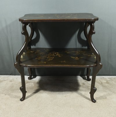 Table à Thé en Bois Laqué à Décors Asiatiques – Fin XIXe