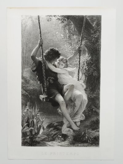 Mythological Etching Spring By Amedee Varin After Pierre Auguste Cot Neoclassical Engraving 