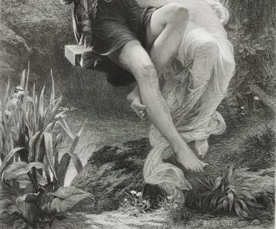 Mythological Etching Spring By Amedee Varin After Pierre Auguste Cot Neoclassical Engraving 