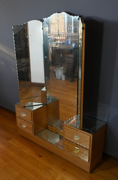 Glazed Dressing Table in Fruitwood - 1950