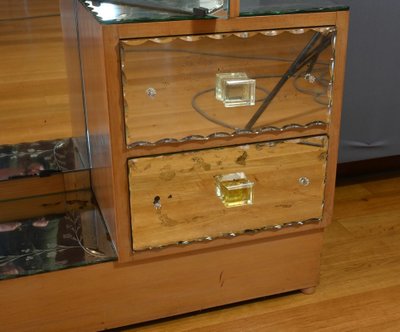Glazed Dressing Table in Fruitwood - 1950