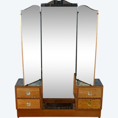 Glazed Dressing Table in Fruitwood - 1950